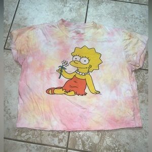 Lisa Simpson tie dye crop top. Size M